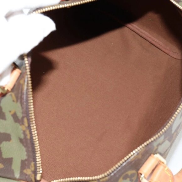 LOUIS VUITTON Monogram Graffiti Speedy 30 Bag Green Khaki M92194 Auth 116281AM - Picture 11 of 16